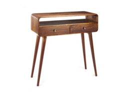 Elm Home And Garden Dark Finish Two 2 Drawer Console Hall Telephone Table H90 X W90 X D36