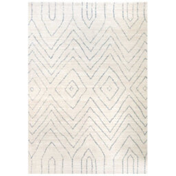 Loomed Beige Abstract Chevron Moroccan Berber Living Area Rug 120X170Cm - thumbnail 7