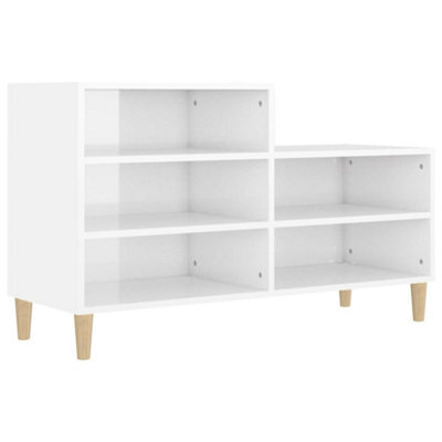 Berkfield Elegant Shoe Cabinet High Gloss White 102X36X60 Cm Engineered Wood - image 1
