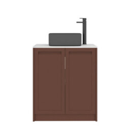 Royal Bathrooms Royal Bathroom Elmore 700mm Terracotta Clay Freestanding Countertop Bathroom Vanity Unit 2 Door With Art Square Basin - thumbnail 7