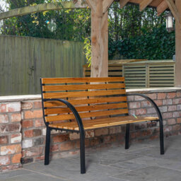 Samuel Alexander Ambleside 2 Person Outdoor Metal Wooden Garden Patio Bench - thumbnail 2