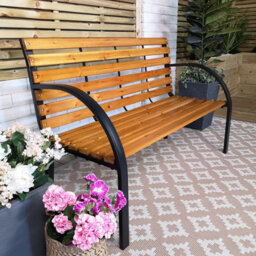 Samuel Alexander Ambleside 2 Person Outdoor Metal Wooden Garden Patio Bench