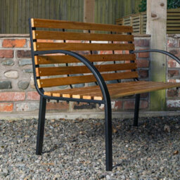 Samuel Alexander Ambleside 2 Person Outdoor Metal Wooden Garden Patio Bench - thumbnail 4