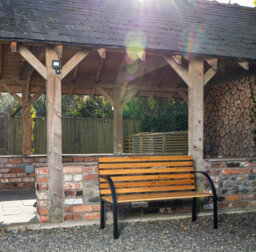 Samuel Alexander Ambleside 2 Person Outdoor Metal Wooden Garden Patio Bench - thumbnail 3
