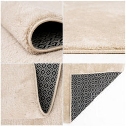 Homeart Soft Area Rugs, Anti-Slip, Machine Washable Fluffy Carpet For Living Room Bedroom Kitchen, Cream, 140X200 Cm - thumbnail 8