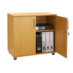 Storage Cabinet 2 Door Lockable Office Filing Cupboard Shoe Toy Desk Height - thumbnail 2