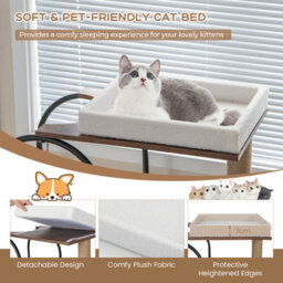Costway 118 Cm Cat Tree Tower Cat Condo Activity Center W/ Metal Frame Scratching Posts - thumbnail 6