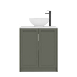 Royal Bathrooms Royal Bathroom Elmore 700mm Matt Green Freestanding Countertop Bathroom Vanity Unit 2 Door With Breeze Basin - thumbnail 7