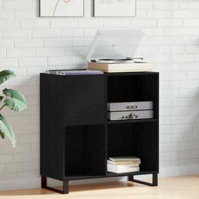 Walplus Record Cabinet Black Oak 85 X 38 X 89 Cm Engineered Wood - image 1