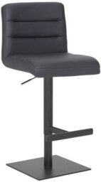 Lamboro Luscious Deluxe Kitchen Bar Stool, Matt Black Footrest, Adjustable Swivel Gas Lift, Breakfast Bar & Home Barstool, Charcoal Grey - thumbnail 1
