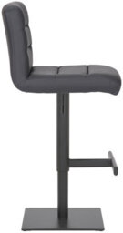 Lamboro Luscious Deluxe Kitchen Bar Stool, Matt Black Footrest, Adjustable Swivel Gas Lift, Breakfast Bar & Home Barstool, Charcoal Grey - thumbnail 3