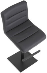Lamboro Luscious Deluxe Kitchen Bar Stool, Matt Black Footrest, Adjustable Swivel Gas Lift, Breakfast Bar & Home Barstool, Charcoal Grey - thumbnail 6