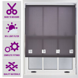 Furnished Daylight Roller Blind With Big Square Eyelets Free Cut Service - Dark Grey (W)90Cm X (L)165Cm - thumbnail 1