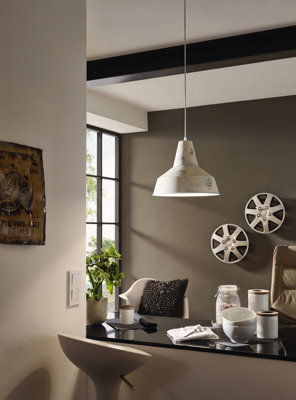 Eglo Somerton Single Pendant Light With Vintage White Finish Wbs - image 1