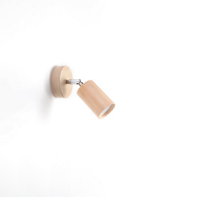 Luminosa Lighting Luminosa Berg Single Spotlight Wall Lamp Natural Wood Gu10 - image 1