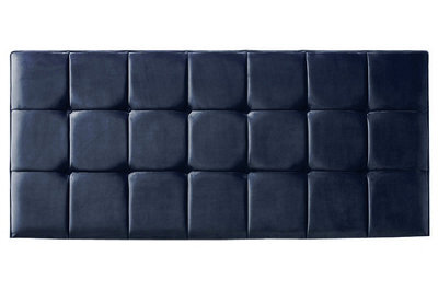 "Slumbre 21 Cube Plush Velvet 6Ft Super King 24"" Headboard - Blue"
