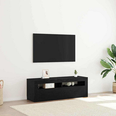 Berkfield Tv Cabinet With Led Black Oak 120X35X40 Cm Engineered Wood - image 1