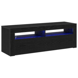 Berkfield Tv Cabinet With Led Black Oak 120X35X40 Cm Engineered Wood - thumbnail 2