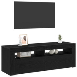 Berkfield Tv Cabinet With Led Black Oak 120X35X40 Cm Engineered Wood - thumbnail 3