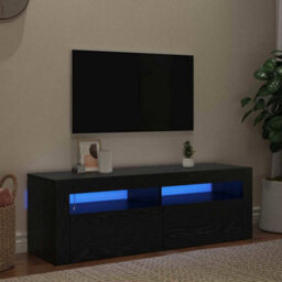 Berkfield Tv Cabinet With Led Black Oak 120X35X40 Cm Engineered Wood - thumbnail 5