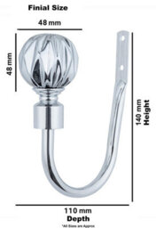 A.unique Home Pair Of Geo Ball Metal Holdbacks With Fittings  - Nickel - thumbnail 4