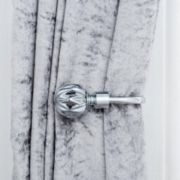 A.unique Home Pair Of Geo Ball Metal Holdbacks With Fittings  - Nickel - thumbnail 5