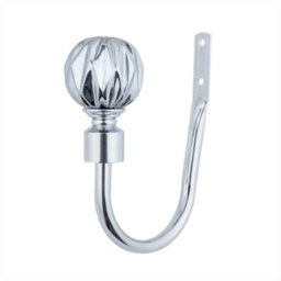 A.unique Home Pair Of Geo Ball Metal Holdbacks With Fittings  - Nickel - thumbnail 1