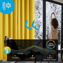 Deconovo Blackout Curtains Pencil Pleat Curtains Thermal Insulated Curtains For Living Room W55 X L114 Inch Lemon Yellow One Pair - thumbnail 2