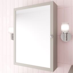GoodHome Perma Satin Grey Non Illuminated Wall-Mounted Mirrored Door Bathroom Cabinet (W)500mm (H)700mm - thumbnail 4