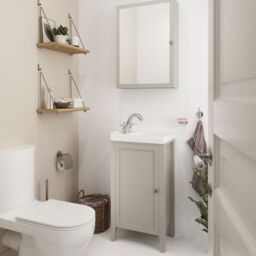 GoodHome Perma Satin Grey Non Illuminated Wall-Mounted Mirrored Door Bathroom Cabinet (W)500mm (H)700mm - thumbnail 3