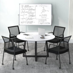 2Pcs Office Guest Chairs Meeting Room Conference Chair On Wheels - thumbnail 4