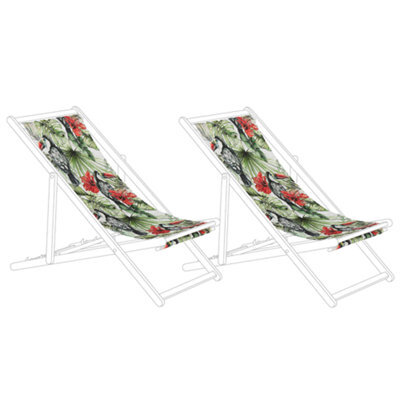 Beliani Set Of 2 Sun Lounger Replacement Fabrics Anzio/avellino 113 X 44 Cm Multicolour - image 1