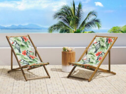 Beliani Set Of 2 Sun Lounger Replacement Fabrics Anzio/avellino 113 X 44 Cm Multicolour - thumbnail 2
