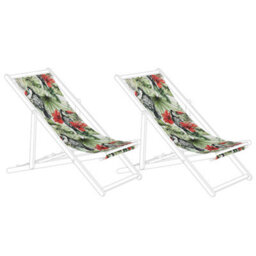 Beliani Set Of 2 Sun Lounger Replacement Fabrics Anzio/avellino 113 X 44 Cm Multicolour - thumbnail 1