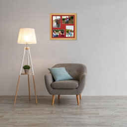 AK Frames 12X12 Country Pine Modern Multi Photo Frame With Crimson Mount - Holds 4 Apertures (4X) 6X4 Photos - thumbnail 3