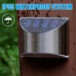 4Pcs Stainless Steel Security Solar Wall Lights Outdoor Fence Post Step Lights - thumbnail 5