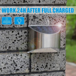 4Pcs Stainless Steel Security Solar Wall Lights Outdoor Fence Post Step Lights - thumbnail 6