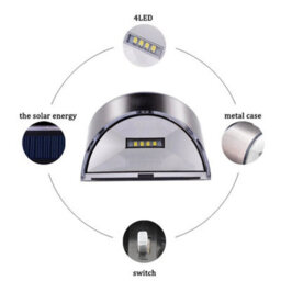 4Pcs Stainless Steel Security Solar Wall Lights Outdoor Fence Post Step Lights - thumbnail 3