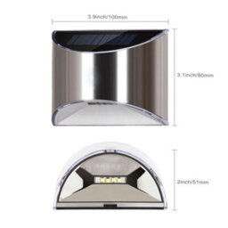 4Pcs Stainless Steel Security Solar Wall Lights Outdoor Fence Post Step Lights - thumbnail 2