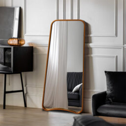 Agenzia 14 Large Modern Gold Curved Metal Frame Full Length Wall Mirror 122 X 58Cm - thumbnail 2