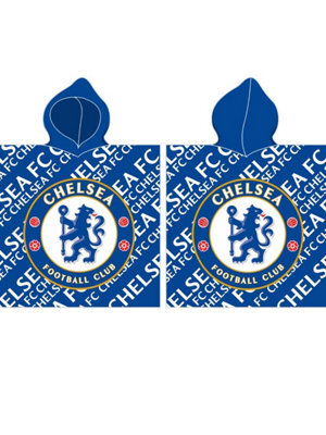 CHELSEA FOOTBALL CLUB Chelsea Fc 100% Cotton Hooded Towel Poncho