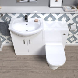 Nes Home 1150mm White Vanity Unit With Basin, Wc Unit & Round Btw Toilet - thumbnail 3
