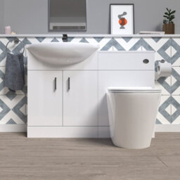 Nes Home 1150mm White Vanity Unit With Basin, Wc Unit & Round Btw Toilet - thumbnail 2