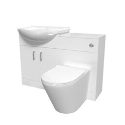 Nes Home 1150mm White Vanity Unit With Basin, Wc Unit & Round Btw Toilet - thumbnail 5