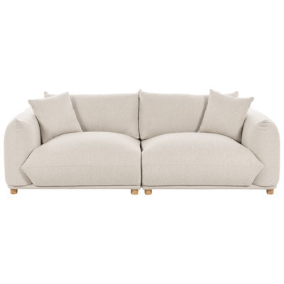 Wyld And Coco Luxliving 5-Seater Fabric Sofa Set In Light Beige Polyester With Scatter Cushions - image 1