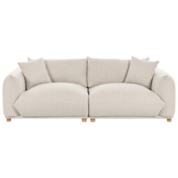 Wyld And Coco Luxliving 5-Seater Fabric Sofa Set In Light Beige Polyester With Scatter Cushions - thumbnail 1