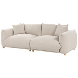 Wyld And Coco Luxliving 5-Seater Fabric Sofa Set In Light Beige Polyester With Scatter Cushions - thumbnail 4