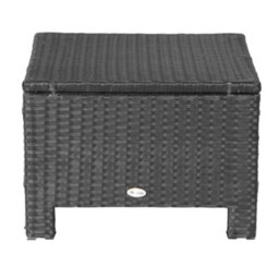 Wyld Haus Lupara Black Rattan Square Outdoor Footstool With White Cushioned Seat, 50 X 50 X 35 Cm - thumbnail 8