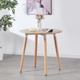 Life Interiors Patchwork Halo Round Dining Set With An Oak Round Dining Table And Set Of Multicolor Tub Armchairs - thumbnail 2