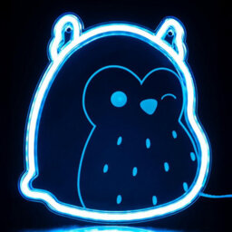 Fizz Creations Squishmallows Winston The Owl Usb Neon Wall Light Blue Led - thumbnail 1
